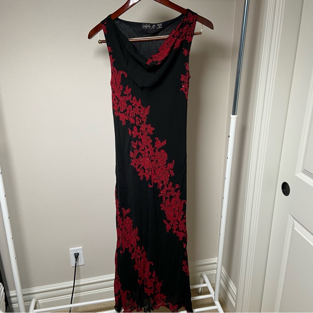 Lola P. Y2K Maxi Dress with Beaded Details